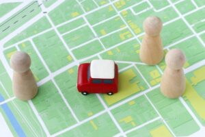 マップの上にミニカー